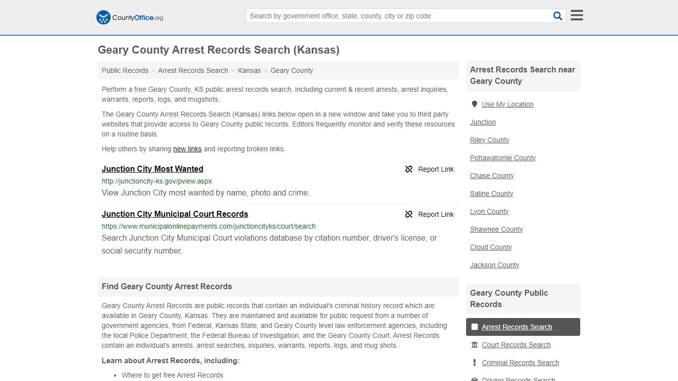 Arrest Records Search - Geary County, KS (Arrests & Mugshots)